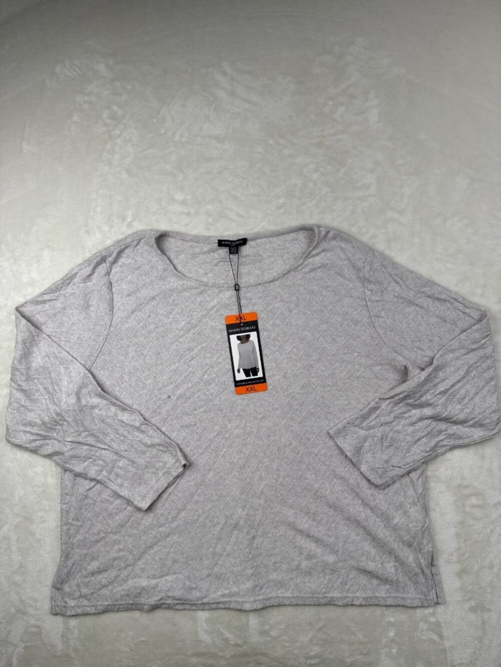 Mario Serrani Womens Gray Textured Long Sleeve Top XXL Italy